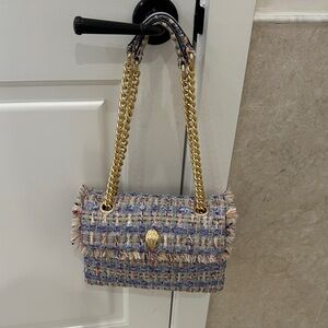 Kurt Geiger Multicolor Tweed Shoulder Bag with Gold Chain